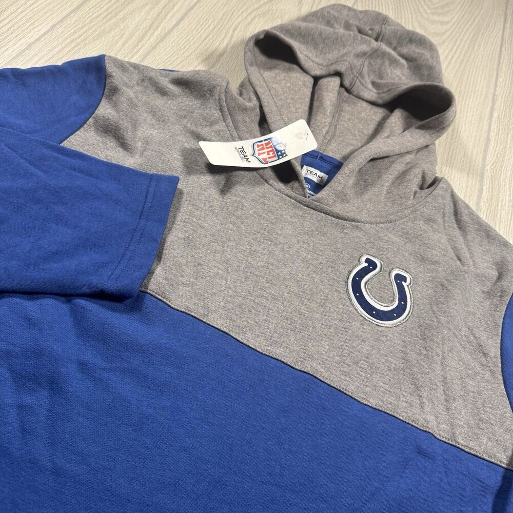 Indianapolis Colts Hoodie Men’s XL Blue Gray Sewn Logo Fleece NFL New
